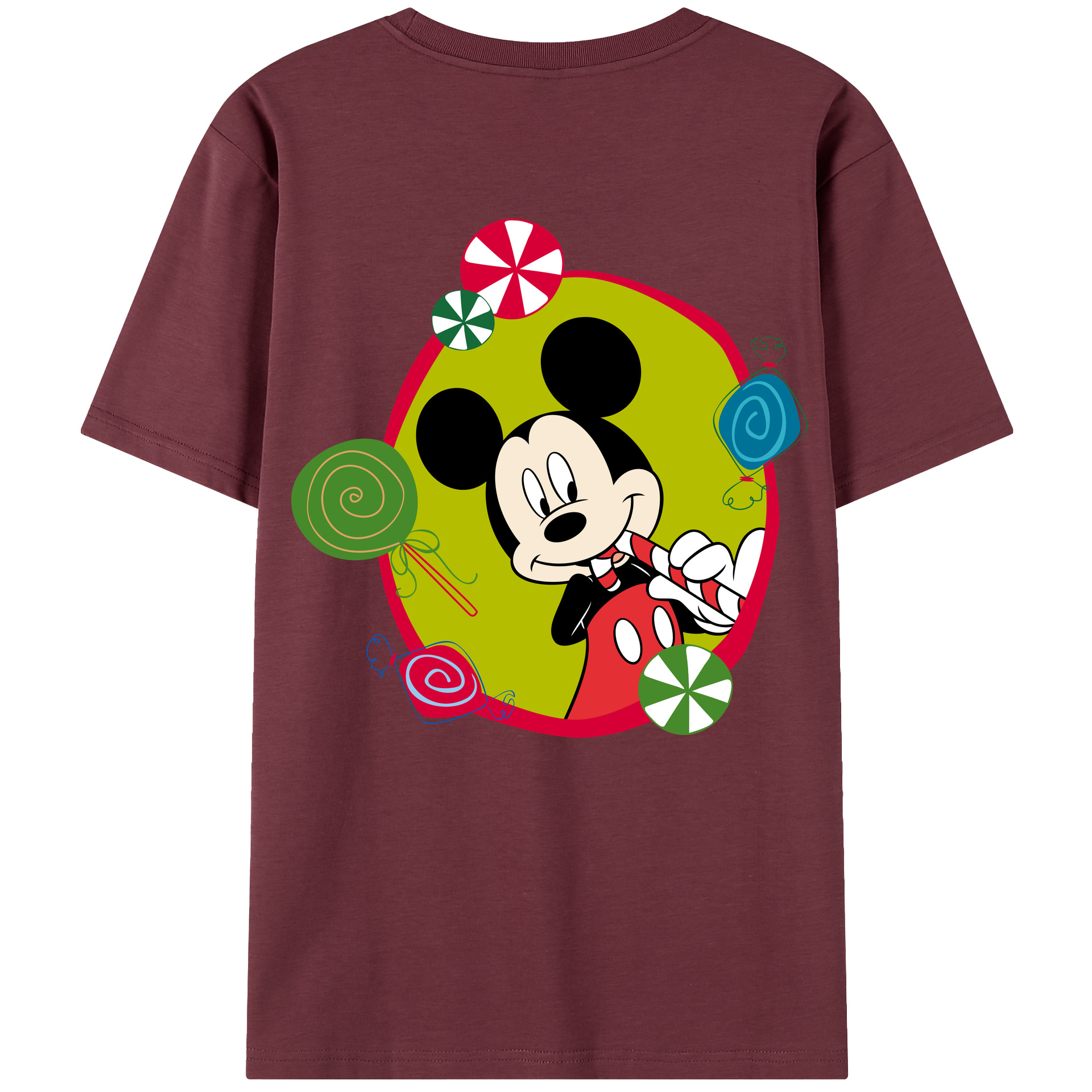 （画像用） ミッキーマウス Mickey Mouse 綿100％半袖Tシャツ（背面プリント）
